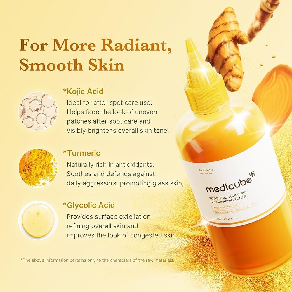 MEDICUBE - Kojic Acid Turmeric Toner For Face & Body 250ML