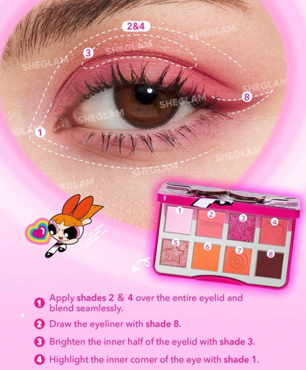 The Powerpuff Girls x Sheglam Shimmer Matte Eyeshadow Palette