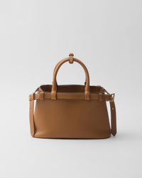 Prada Buckle small leather handbag with double belt Caramel