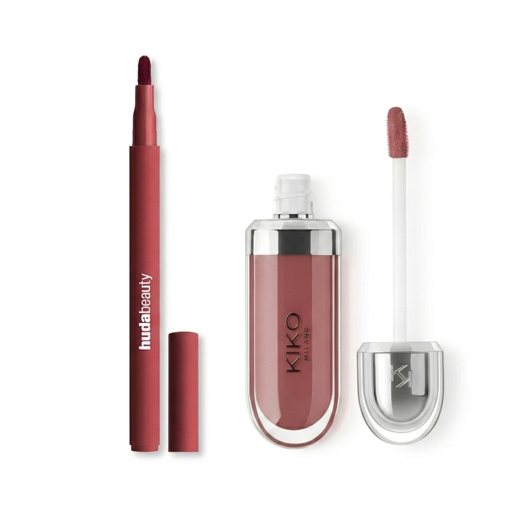Kiko Milano 3d Hydra Gloss + HudaBeauty contour Lip stain Bundle