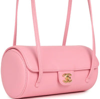 Chanel Preppy Coco Bowling Bag Pink Shiny Caviar Brushed Gold Hardware