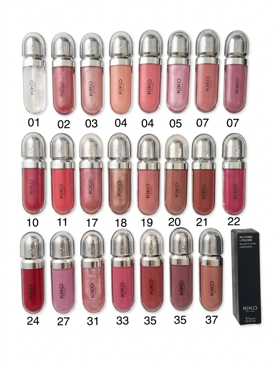 Kiko Milano 3d Hydra Gloss + HudaBeauty contour Lip stain Bundle