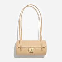 Channel Preppy Coco Bowling Bag Beige