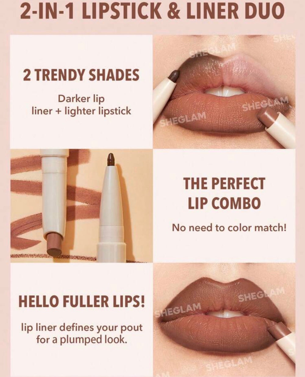 Sheglam - 101 Lipstick & LipLiner Duo