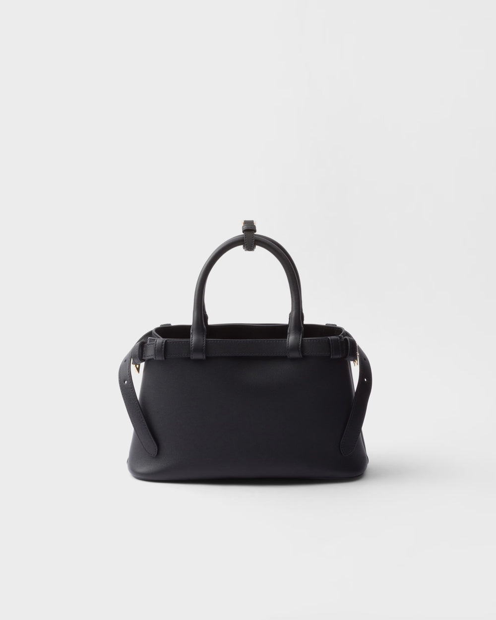 Prada Buckle small leather handbag with double belt Black