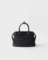 Prada Buckle small leather handbag with double belt Black