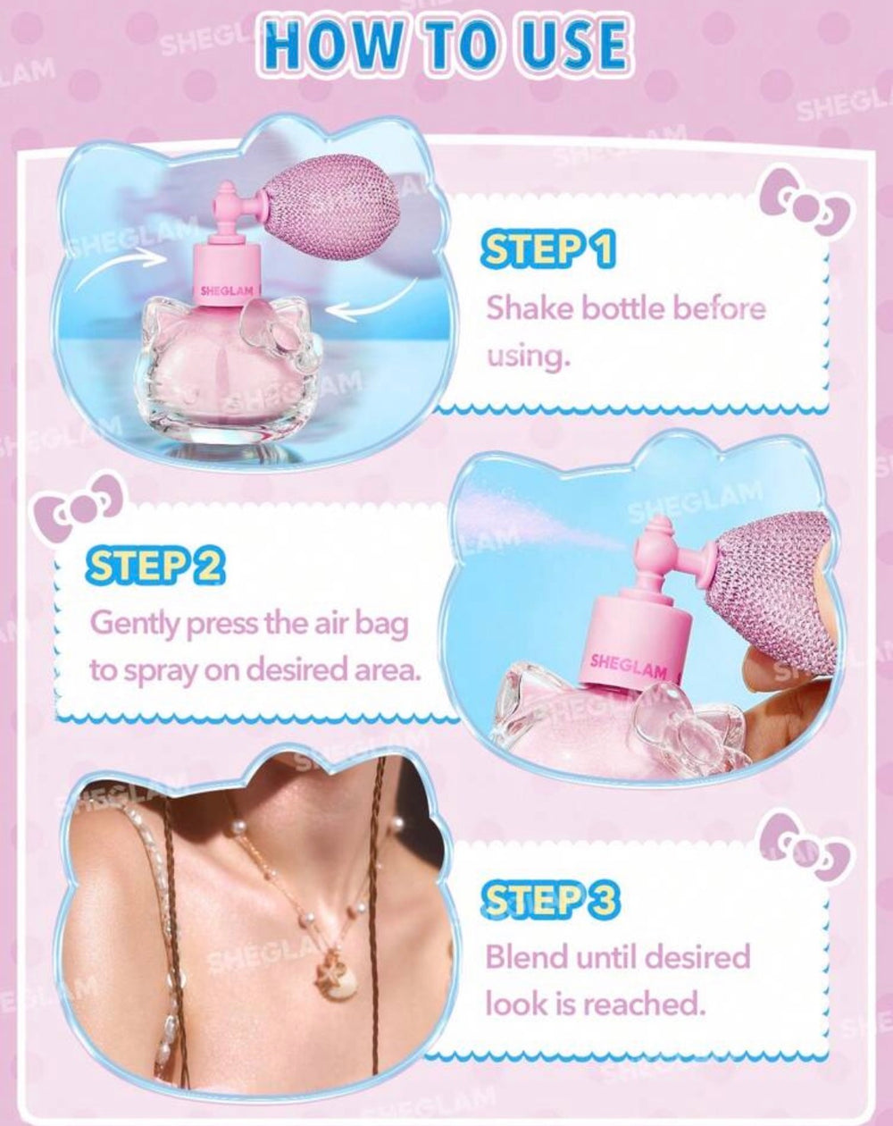 Hello Kitty x Sheglam bow-Utiful Highlighting Body Mist-Kitty Glow