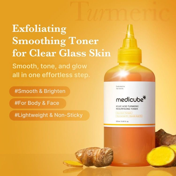MEDICUBE - Kojic Acid Turmeric Toner For Face & Body 250ML