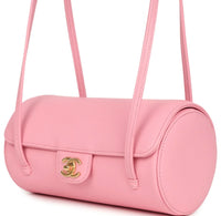 Chanel Preppy Coco Bowling Bag Pink Shiny Caviar Brushed Gold Hardware
