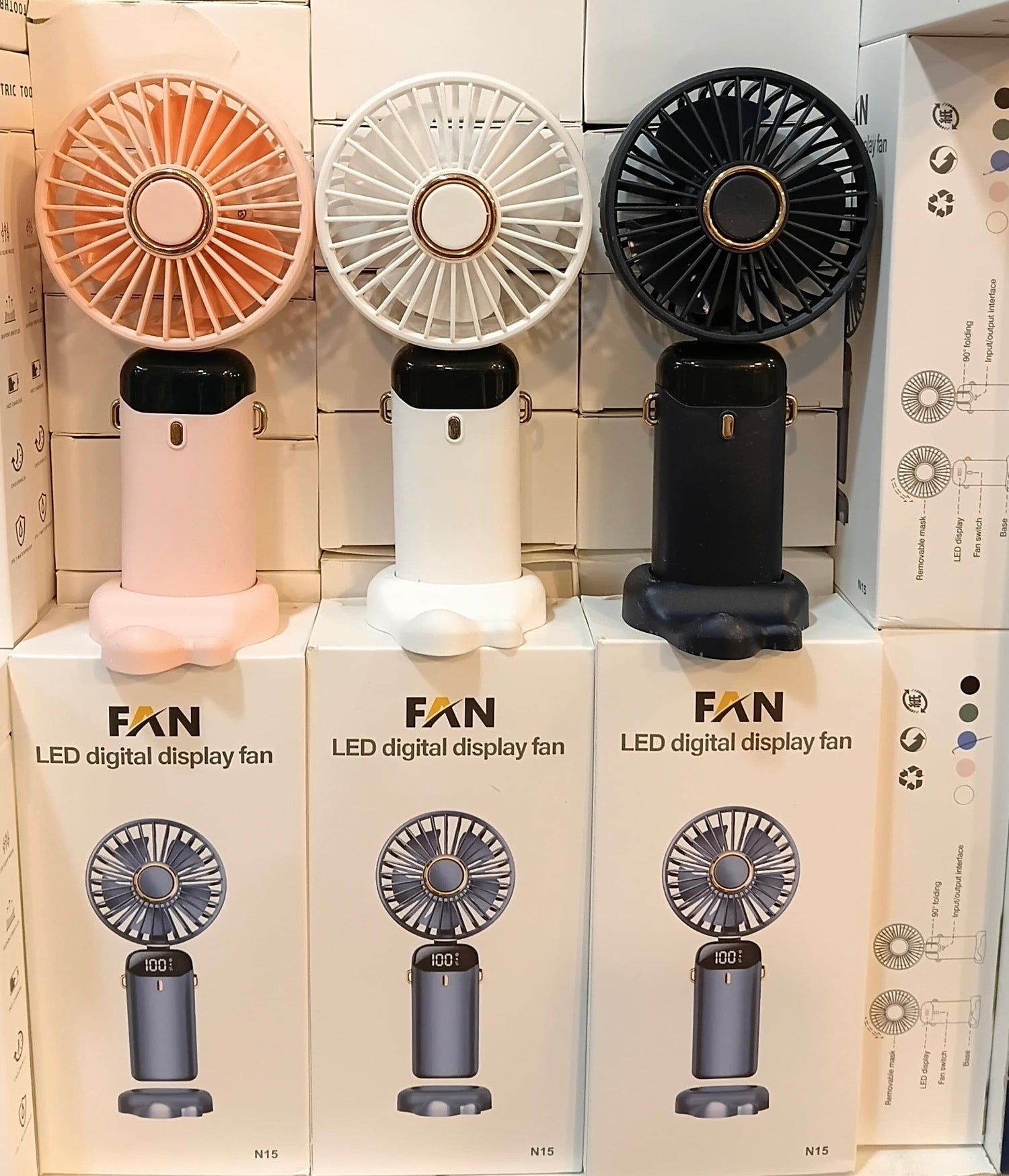 3000mAh Mini Handheld Fan – Portable USB Rechargeable 5-Speed Foldable Fan
