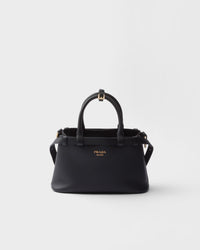Prada Buckle small leather handbag with double belt Black