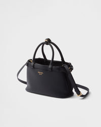 Prada Buckle small leather handbag with double belt Black