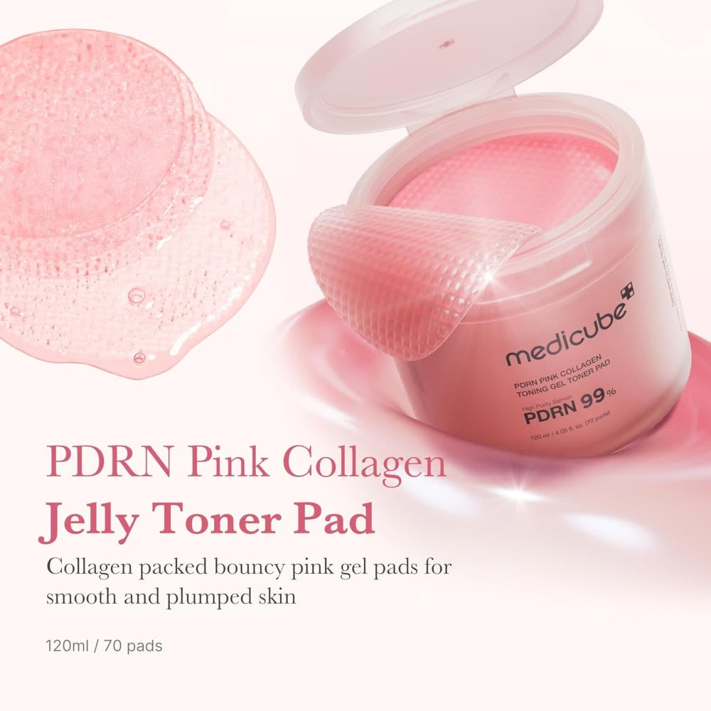 Medicube -  PDRN Pink Collagen Toning Gel Tomer Pads 70 Sheets