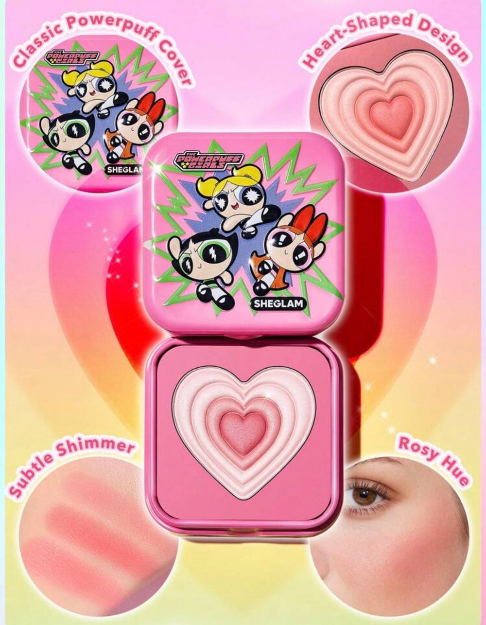 The Powerpuff Girls x Sheglam Tough Love Shimmer Blush