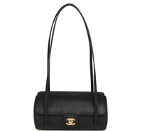 Chanel Preppy Coco Bowling Bag Black Shiny Caviar Brushed Gold Hardware