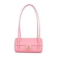 Chanel Preppy Coco Bowling Bag Pink Shiny Caviar Brushed Gold Hardware