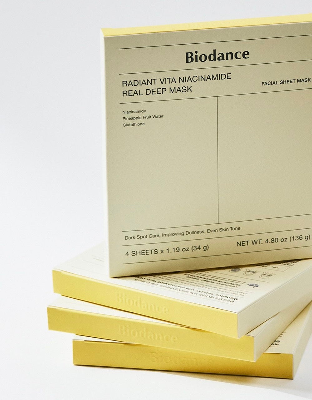 Biodance - Radiant Vita Niacinamide Real Deep Mask pack of 4