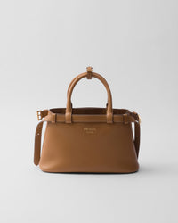Prada Buckle small leather handbag with double belt Caramel