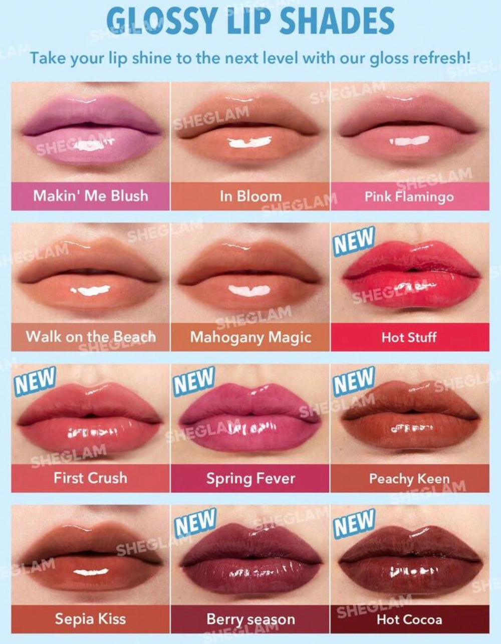 Sheglam Pack Of 12 Pout Perfect lip plumper set