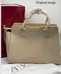 Armani Exchange Faux Leather HandBag White