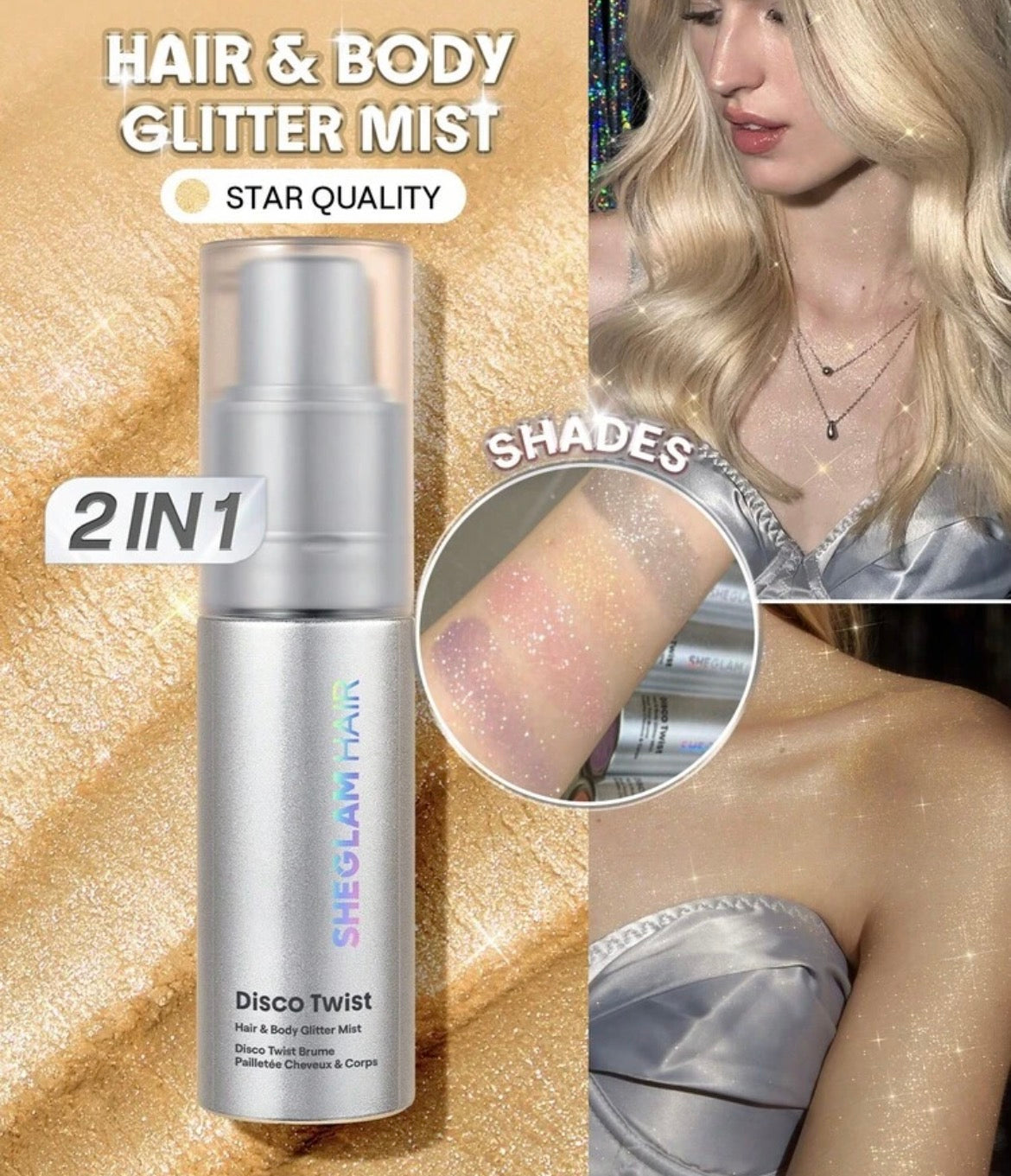 Sheglam Hair Disco Twist Body & Hair Glitter Mist