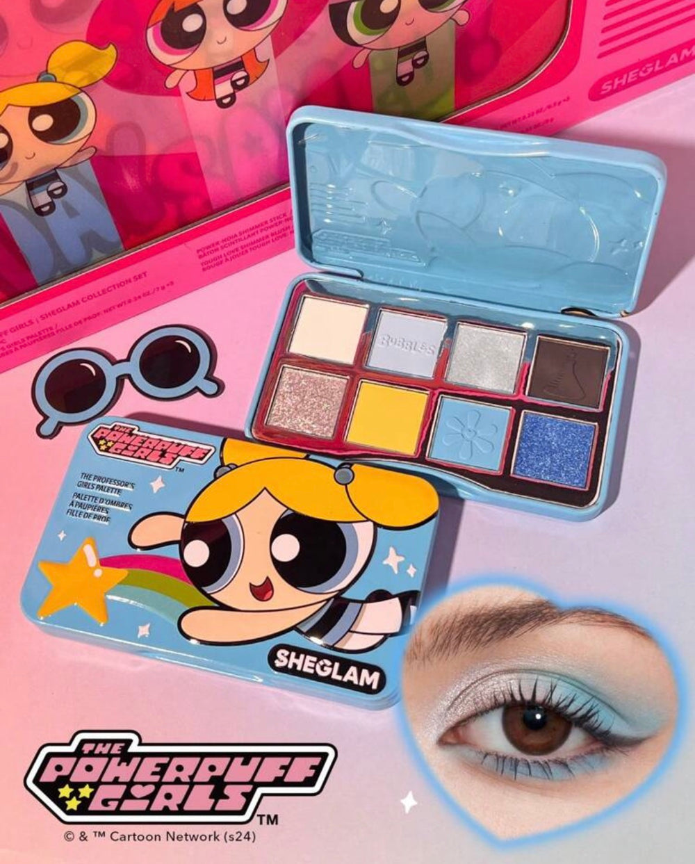 The Powerpuff Girls x Sheglam Shimmer Matte Eyeshadow Palette