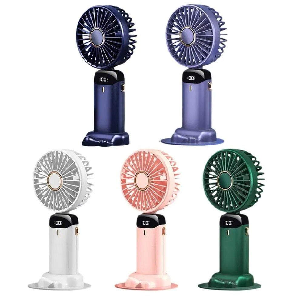 3000mAh Mini Handheld Fan – Portable USB Rechargeable 5-Speed Foldable Fan