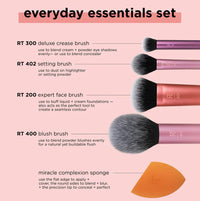 Real Techniques Everyday Essentials Brushes And Sponge Set
