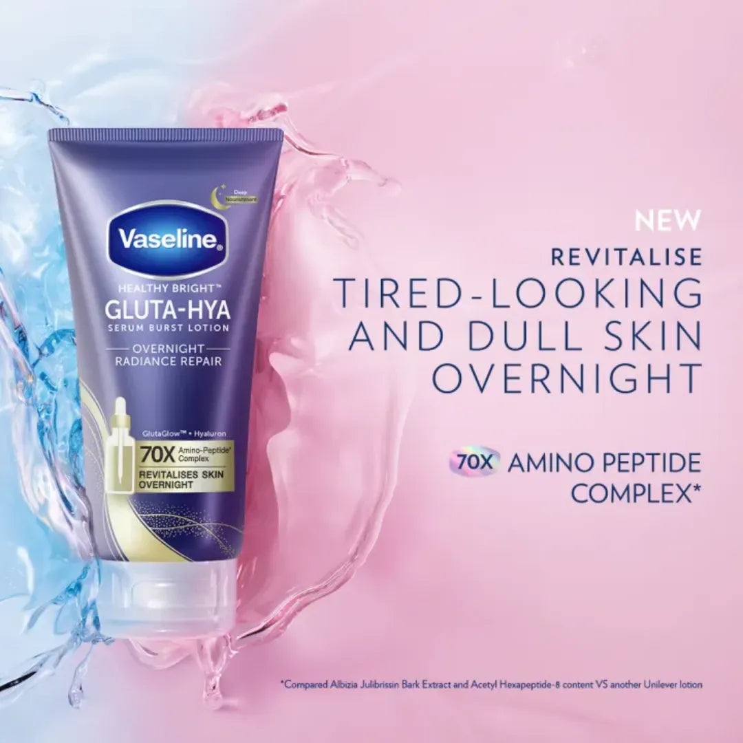 Vaseline® Gluta-Hya Serum Burst Lotion Overnight Radiance Repair 330ml