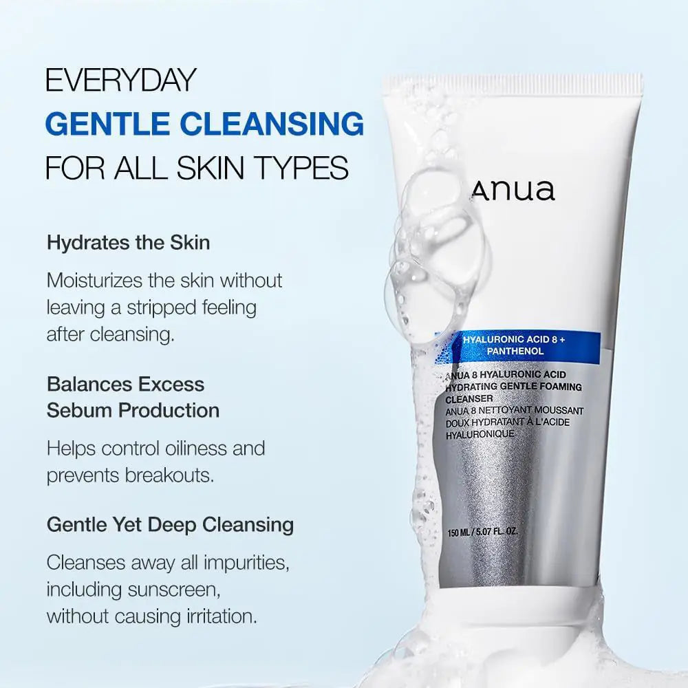 Anua 8 Hyaluronic Moisturizing Gentle Gel cleanser