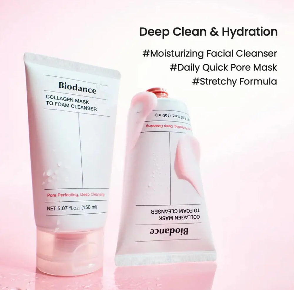 Biodance Collagen Mask To Foam Cleanser.