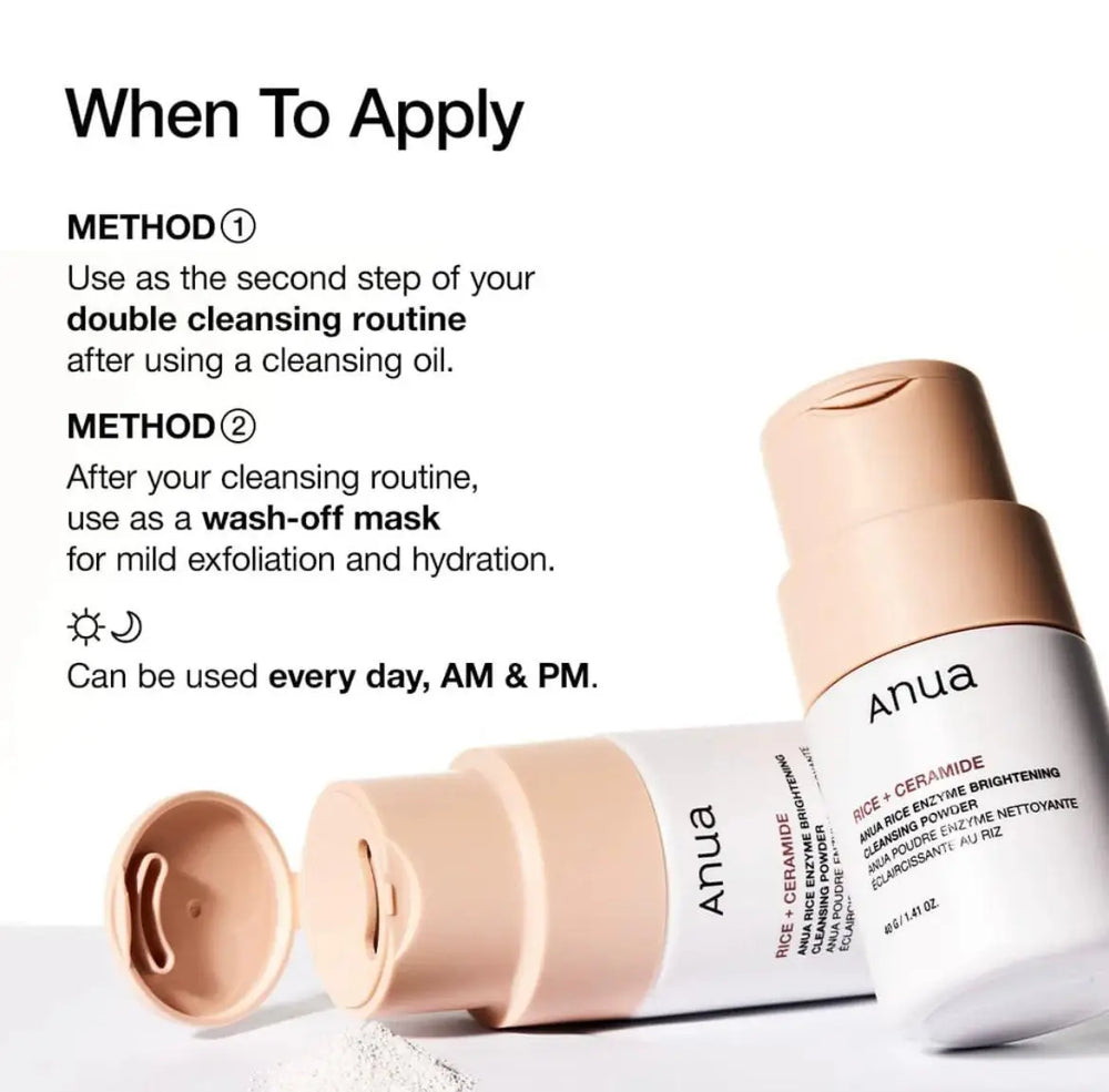 Anua Rice Enzyme Brightening Cleansing Powder.