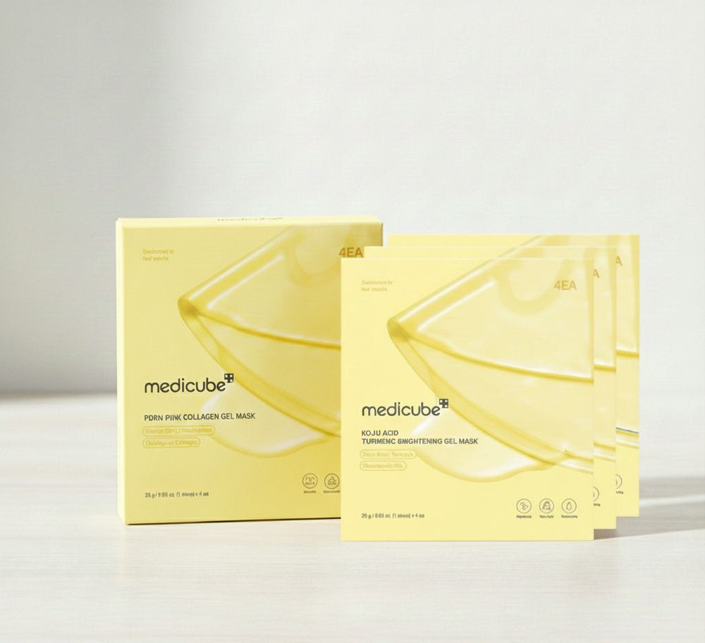 Medicube Kojic Acid Turmeric Brightening Gold Jelly Gel Mask Pack of 4