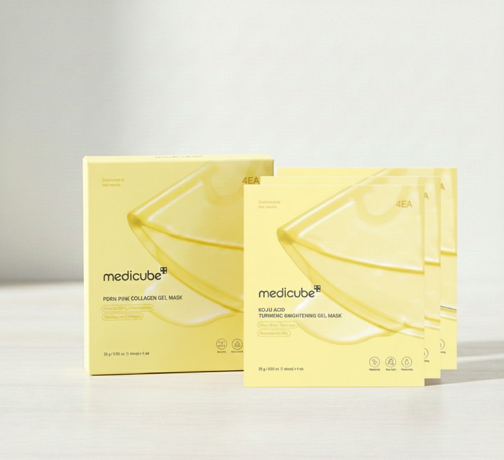 Medicube Kojic Acid Turmeric Brightening Gold Jelly Gel Mask Pack of 4