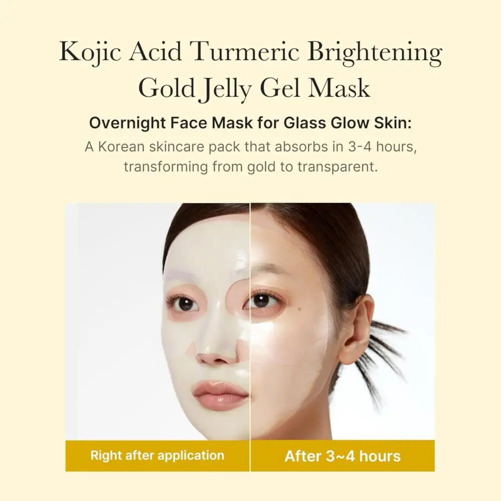 Medicube Kojic Acid Turmeric Brightening Gold Jelly Gel Mask Pack of 4 - Image 3