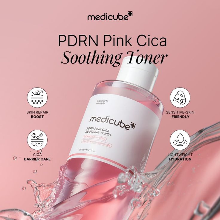 Medicube – Pdrn Pink Cica Soothing Toner – 250ml - Image 2